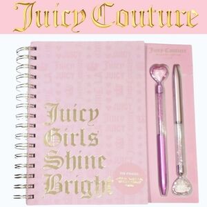Juicy Couture Home Juicy Girls Shine Bright Spiral Journal & Heart Pen Set